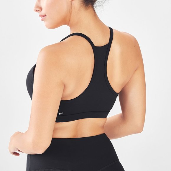NWT Fabletics Black Peri Lace-up Racerback Sports Bra - Picture 2 of 6